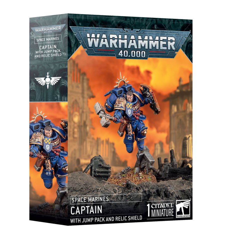 Warhammer: Space Marines- Captain w/Jump Pack & Relic Shield (48-102)