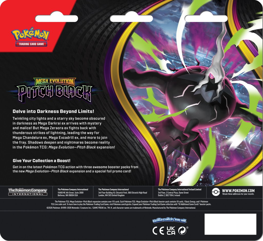 Pokemon TCG: Mega Evolution 5 - Pitch Black Three Booster Blister