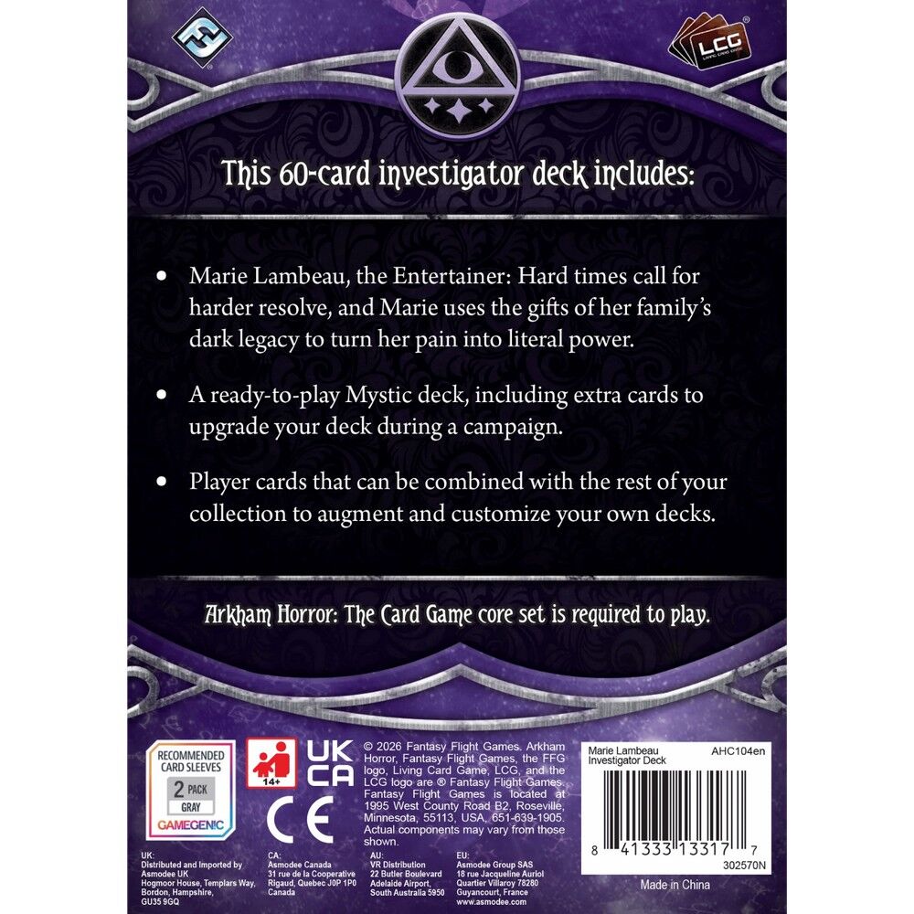 Arkham Horror LCG: Investigator Deck: Marie Lambeau