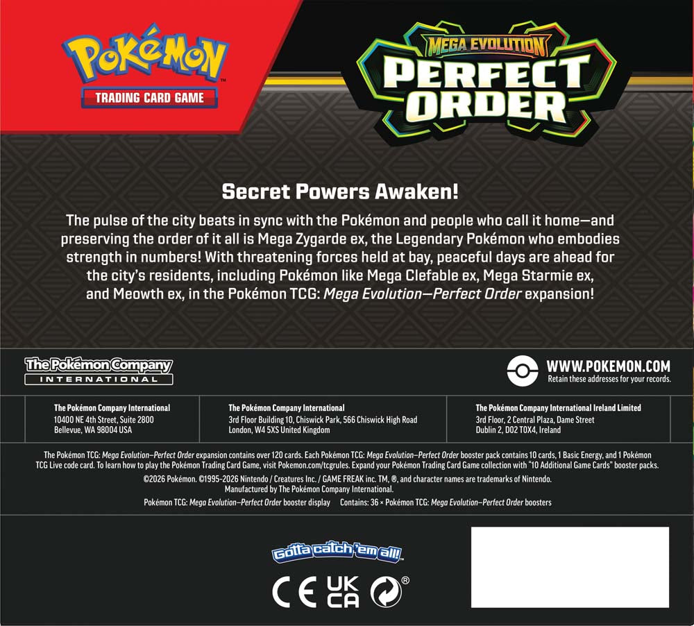 Pokemon TCG: Mega Evolution 3 - Perfect Order Booster Box (Display of 36)